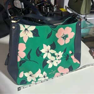 Kate Spade Green and Pink Floral Shoulder Bag